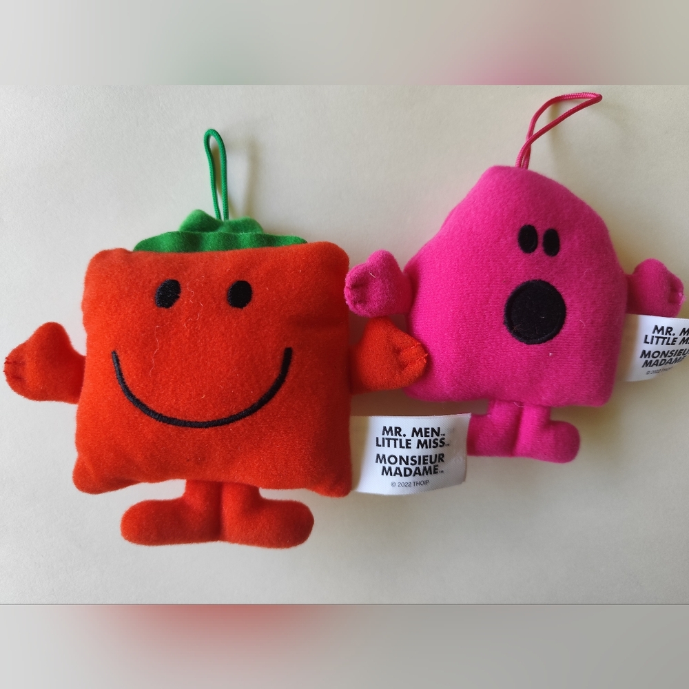 3/$25💙2022 McDonalds Mr. Men Little Miss Plush Hanging Toy lot of 2